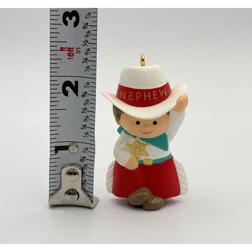 1993 Hallmark Keepsake Ornament Nephew Cowboy Sheriff Western Christmas Vintage